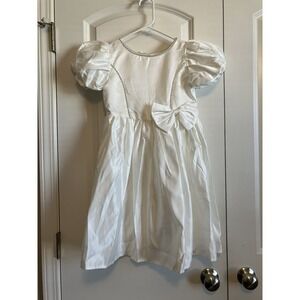Idopip Formal Dress Girls 9-10Y White NWT Wedding Baptism Pageant Bow Satin